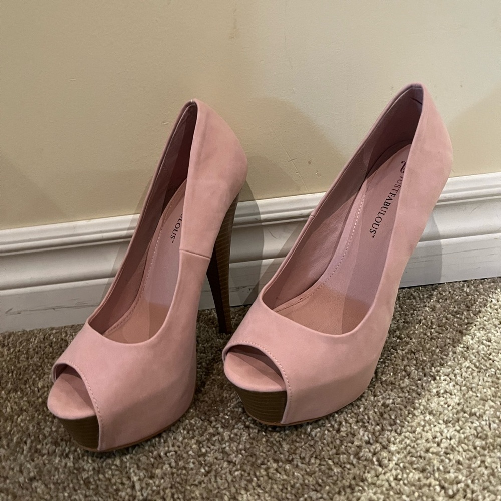 Pink Peep-toe Heels